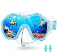 Маска Для Дайвінгу Дитяча 4-16 Років Силіконова 180° Aqua Green