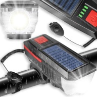 Потужний Велосипедний Ліхтарик Передний Ліхтарик Usb Solar Loud Bell 2024