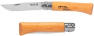 Ніж Opinel 10 Карбон Бук, Туристичний Дерев'яний Ніж Для Грибів Для Лісу