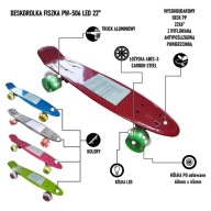 Скейтборд Fiszka Pw-506 Led Mechanics Червоний