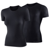 Футболка Brubeck Base Layer, Кругла, Короткий Рукав, Чорна