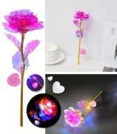 Декоративна Подарункова Коробка Eternal Rose Led Pink Золота Стеблона