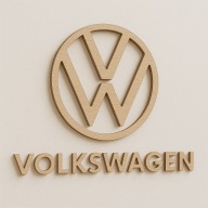Дерев'яний Логотип На Стіні З Фанери Корпоративний Напис Volkswagen Vw Volkswagen