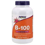 Now Foods Vitamin B-100 250 Капсул Підтримка Здоров'я Нервової Системи