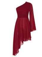 Балетний Сучасний Джазовий Асиметричний Костюм Cover Up Dance Costume Red S