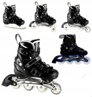 Роликові Ковзани 4В1 Nils Extreme Nh10905 Black Led Size M 35-38 Replaceable Skate