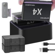 Комплект Акумуляторів 2Шт + Зарядний Пристрій Для Insta360 X4 2500Mah