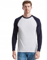 Fruit Of The Loom Футболка Унісекс З Довгими Рукавами Baseball White Navy