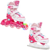 Роликові Ковзани Фігурні Ковзани 2В1 Регульоване Колесо Raven Lia Pink 30-33 Led