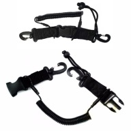 Spring Retractor, Spiral, Up To 150 Cm, With 2 Carabiners And A Black Eye