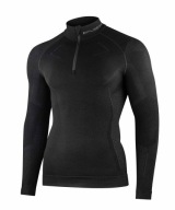 Чоловіча Футболка Brubeck Extreme Merino Half Zip, Чорна