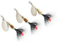 3 X Mepps Aglia Mouche Black Fly Silver № 0/1/2