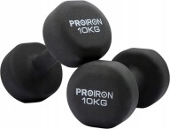 Гантелі З Покриттям Proiron/Гума 2X10 Кг, Чорні