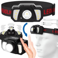 Led Headlamp With Cob Motion Sensor Waterproof Powerful Usb-C