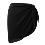 Cover Ups Sheer Short Skirt Swimsuit Wrap Beach Tie 50Cmx140Cm Black