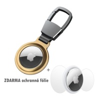 Airtag Magnetic Case, Металевий Чохол Для Apple Airtag Із Золотим Карабіном