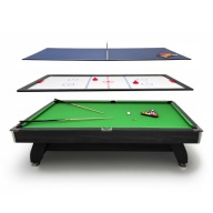 Більярдний Стіл Міцний Стабільний Чорний 7 Футів Аксесуари Для Пінг-Понгу Аерохокей