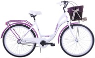 Жіночий Міський Велосипед 26, 3 Передачі, Kozbike, Біло-Фіолетовий