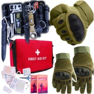 32В1 Xxl Тактичний Набір Olive Gloves Розмір L + Mil-Tec Mini First Kit 21 Шт.