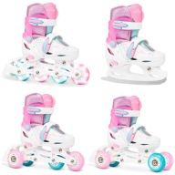 Роликові Ковзани Фігурні Ковзани 4В1 Raven Loret Glitter White/Mint/Pink