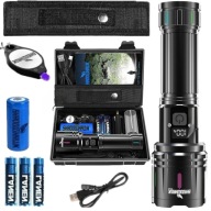 Потужний Світлодіодний Ліхтарик 30000L Tactical Military Powerbank Подарунок Uv Shad0Whawk