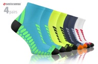 Sesto Senso 4-Pak Sports Univ. Шкарпетки Graphite White Yellow Turquoise 39-42