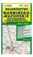 Карта Доріг Вармінсько-Мазурського Воєводства 1:220 000 М'який Лиц