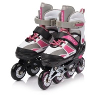Дитячі Роликові Ковзани Meteor Rox Pu 80A Abec-7 Рожевий, Сірий І Білий