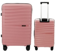 Велика Валіза Незрушувальний Поліпропіленовий Легкий Багаж Tsa Lanzaro Rose Gold
