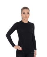 Жіноча Футболка Brubeck Active Wool Ls, Чорна