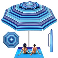 Смугастий Дизайн Sand Umbrella Садова Пляжна Парасолька З Фільтром Upf50+