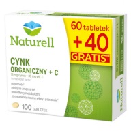 Naturell Organic Zinc + Vitamin C 100 Таблеток (60+40 Безкоштовно)