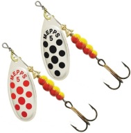 2 X Mepps Aglia Decoree Silver & Red Black Dots № 5 - 13 Гр.