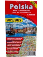 2026/2027 Паперова Дорожня Карта Польщі Gauss Polski 1: 700 000 Доріг