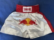 Шорти Red Bull Xxl Для Тайського Боксу Кікбоксингу Боксу Білі Атласні
